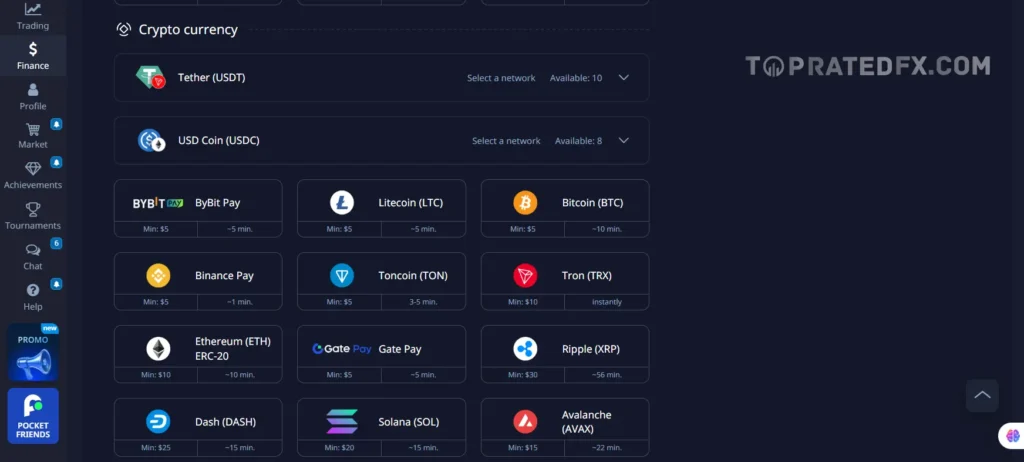 Pocket Option Crypto Payment Methods
