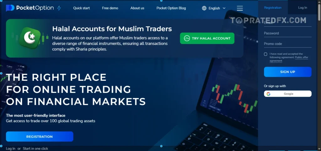 Pocket Option Home Page