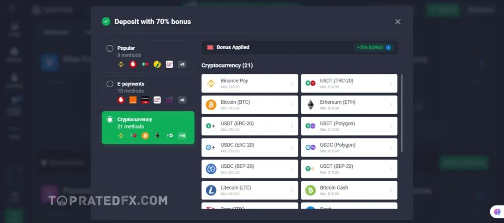 Quotex Crypto Methods