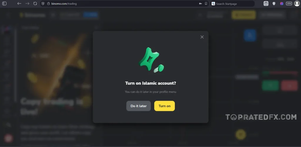 Binomo Islamic Account
