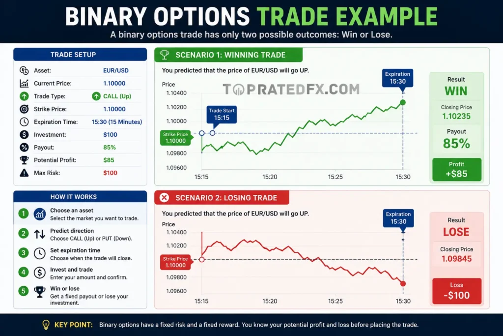 Binary Options Trade Example