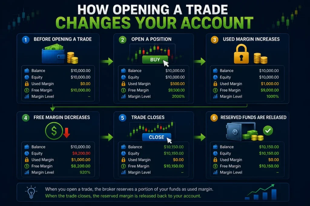 How Opening a Trade Changes Your Account