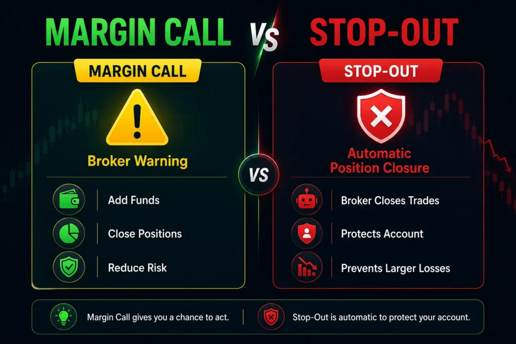 Margin call vs stop-out comparison chart